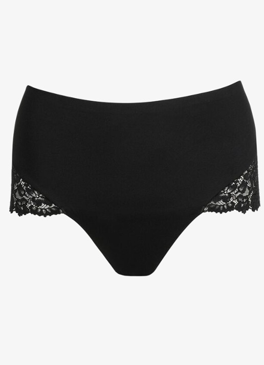 Marie Jo Soft Studio high waisted slip met kant - voorkant 7 zwart