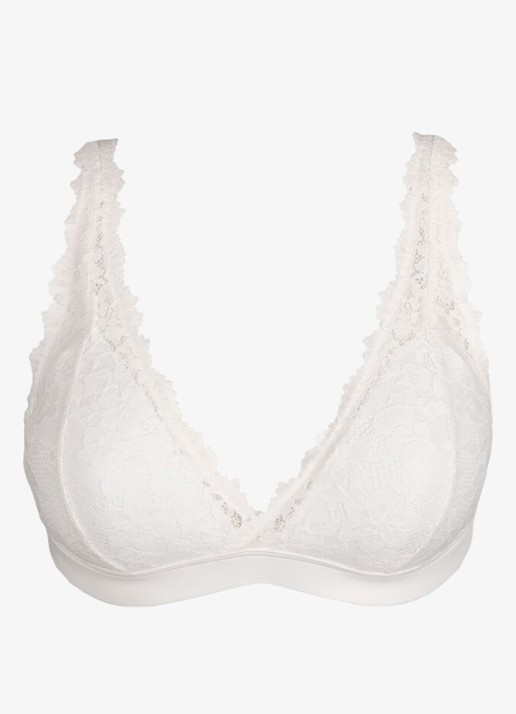 Marie Jo Soft Studio voorgevormde bralette met overlay van kant - voorkant 2 wit