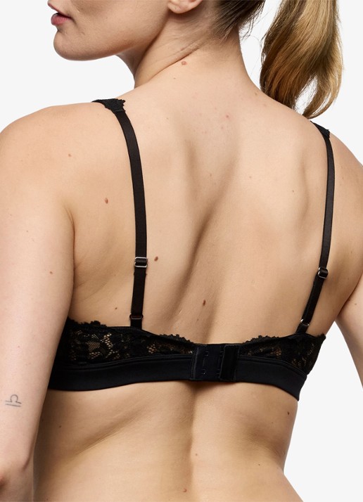 Marie Jo Soft Studio voorgevormde bralette met overlay van kant - achterkant 5 zwart