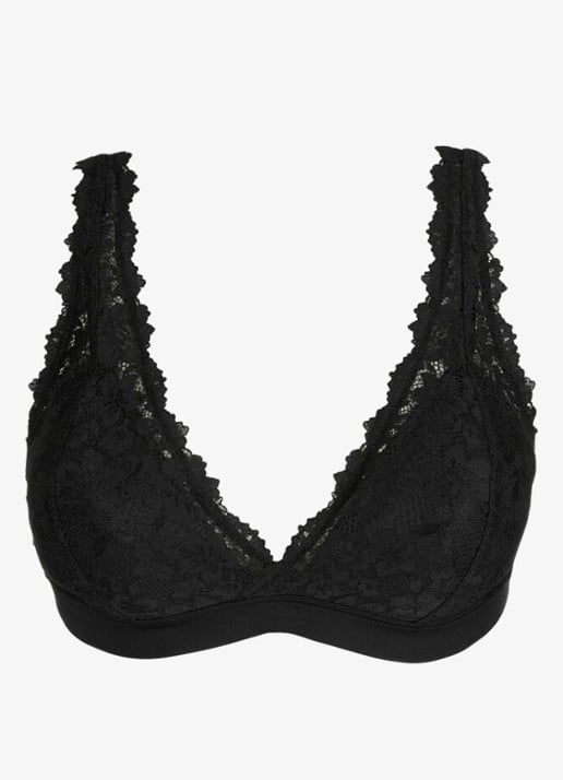 Marie Jo Soft Studio voorgevormde bralette met overlay van kant - voorkant zwart