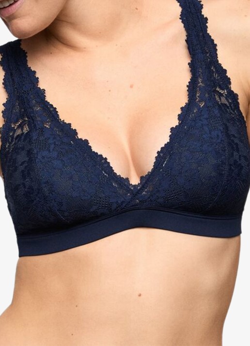 Marie Jo Soft Studio voorgevormde bralette met overlay van kant - detail 3 donkerblauw