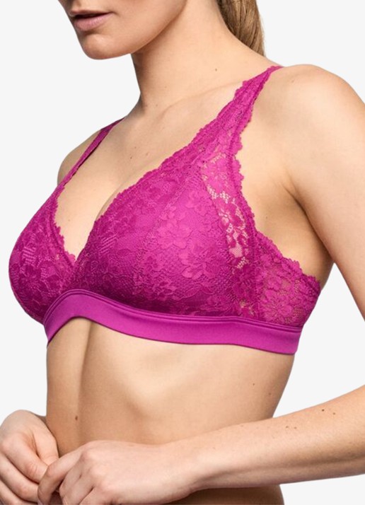 Marie Jo Soft Studio voorgevormde bralette met overlay van kant - detail 2 roze