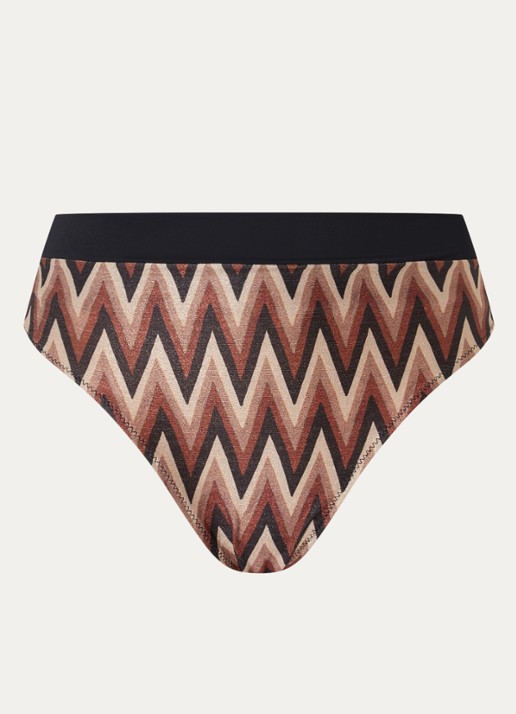 Marie Jo Su Ana high waisted bikinislip met print en lurex - voorkant 4 bruin