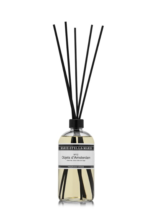 Marie-Stella-Maris No.12 Objets d'Amsterdam geurstokjes 500 ml - voorkant transparant
