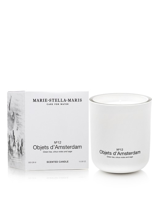 Marie-Stella-Maris Objets d'Amsterdam geurkaars 300 gram - detail 2 wit