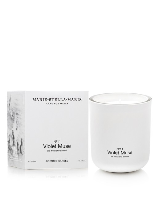 Marie-Stella-Maris Violet Muse geurkaars 300 gram - detail wit
