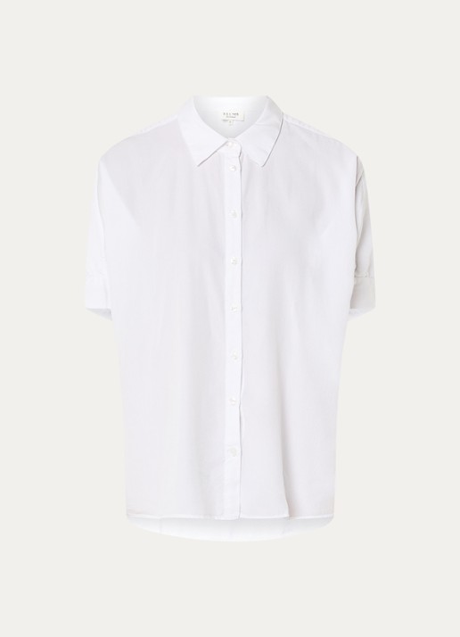 Marina blouse met ballonmouw - voorkant 2 wit