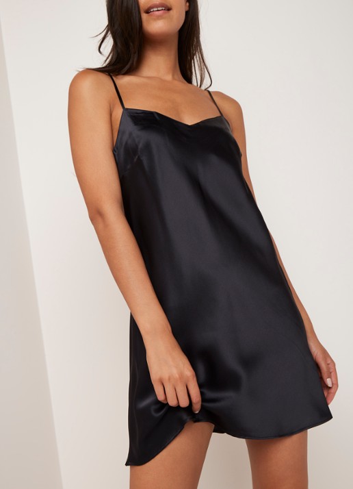 Marjolaine Slipdress van zijde - detail 2 zwart