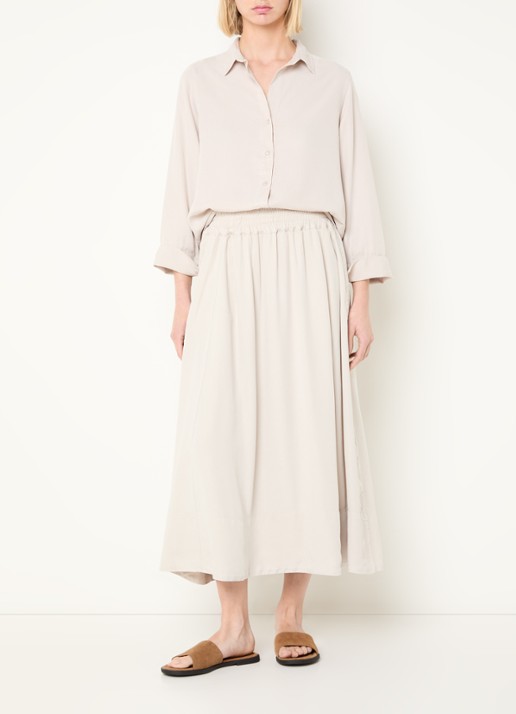 Marley blouse met kraag - voorkant 2 lichtgrijs