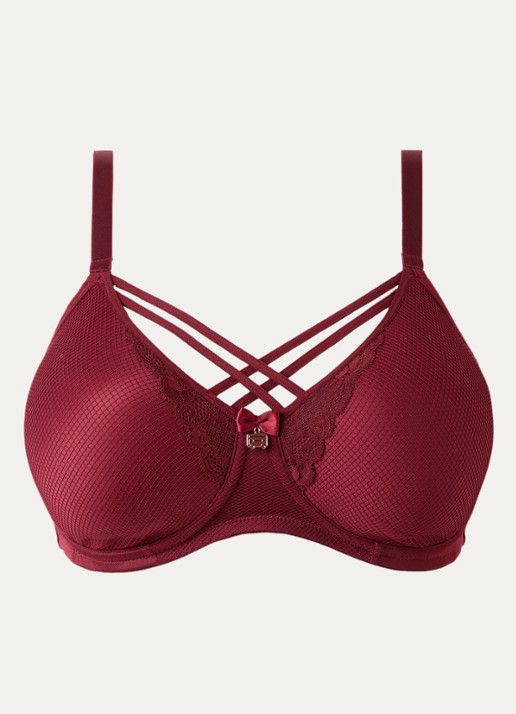 Marlies Dekkers Beugel bh met kant - voorkant 3 bordeauxrood
