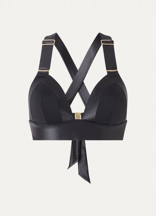 Marlies Dekkers Cache Coeur voorgevormde bralette bikinitop - voorkant 5 zwart