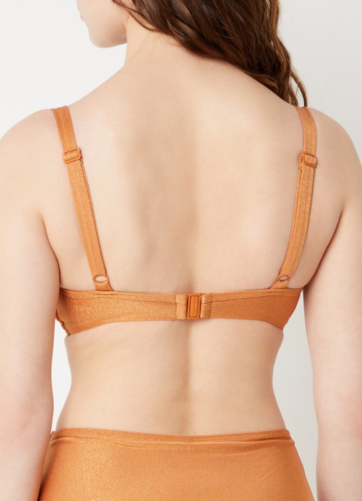 Marlies Dekkers Dorada balconette bikinitop met lurex en strikdetail - achterkant 5 donkeroranje