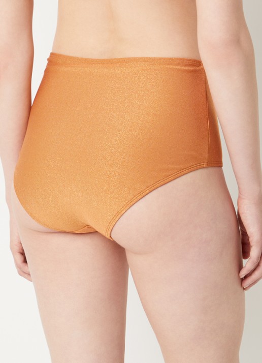Marlies Dekkers Dorada high waisted bikinislip met lurex - achterkant 3 donkeroranje