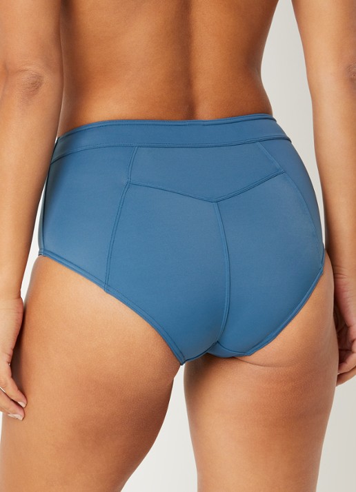 Marlies Dekkers High waisted hipster bikinislip met knoopdetail  - achterkant 3 petrol