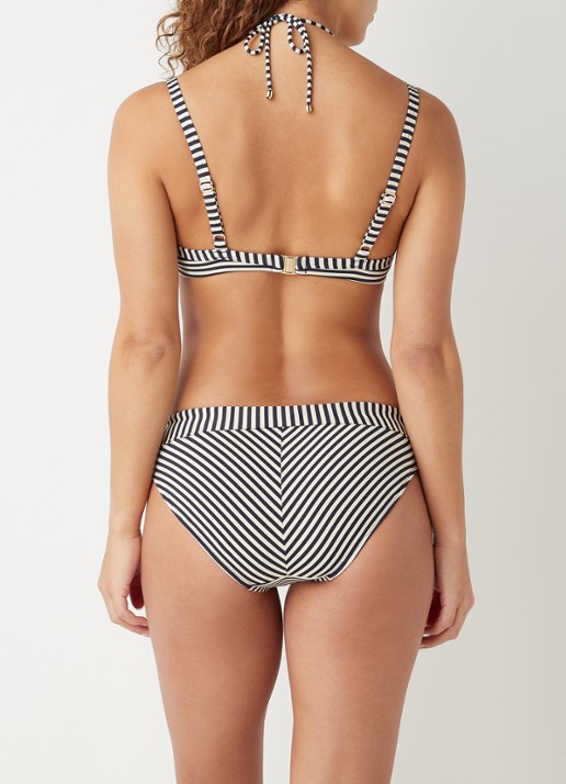 Marlies Dekkers Holi Vintage push-up balconette bikinitop met streepprint - achterkant 3 lichtblauw