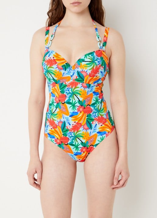 Marlies Dekkers Paradisa badpak met voorgevormde cups en beugelondersteuning - voorkant 2 lichtblauw