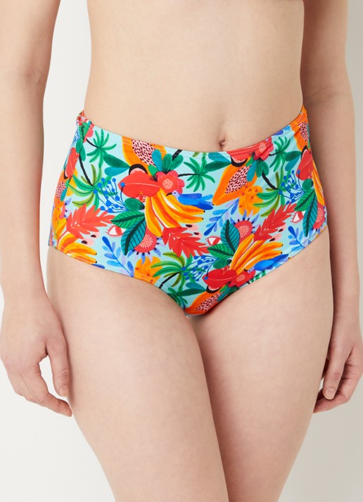 Marlies Dekkers Paradisa high waisted bikinislip met print - voorkant 5 blauw