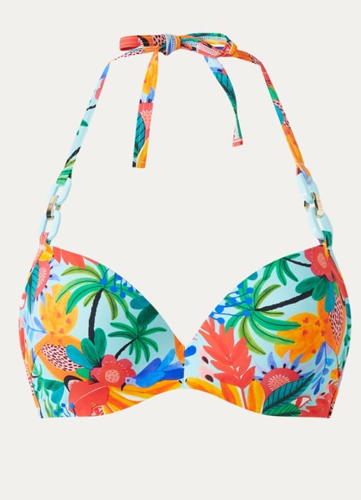 Marlies Dekkers Paradisa push-up bikinitop met kralendecoratie - voorkant lichtblauw