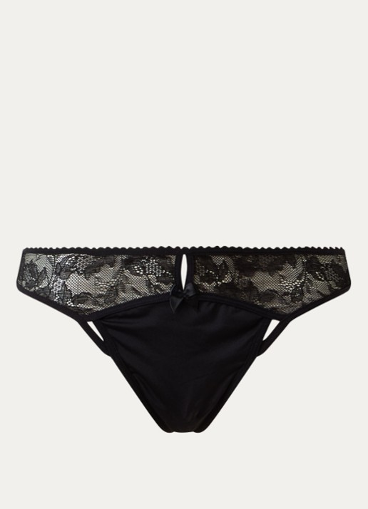 Marlies Dekkers Peekaboo tanga van kant - voorkant 2 zwart