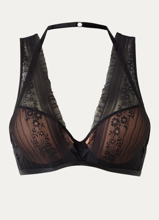 Marlies Dekkers Push-up bh met overlay van mesh - voorkant zwart