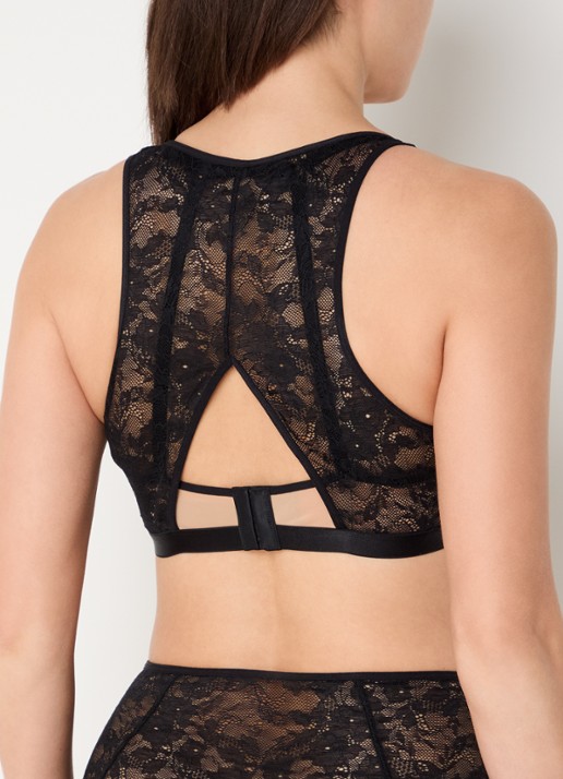 Marlies Dekkers Queen Of Wands push up bh met overlay van kant - achterkant zwart