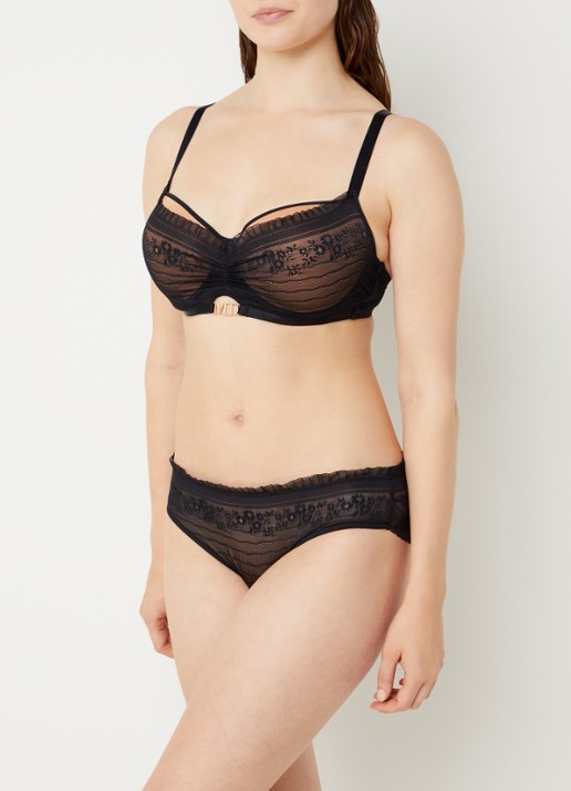 Marlies Dekkers Red In Lace balconette bh met overlay van mesh