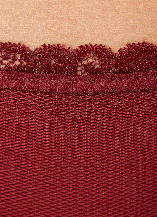 Marlies Dekkers Slip met overlay van mesh - detail 4 bordeauxrood