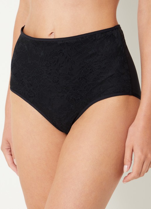 Marlies Dekkers Space Odyssey high waisted slip met kant - voorkant 3 zwart