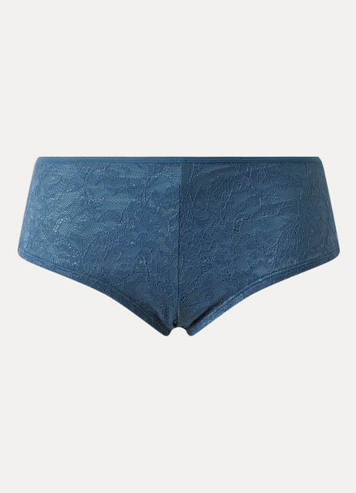 Marlies Dekkers Space Odyssey shorty van kant - voorkant staalblauw