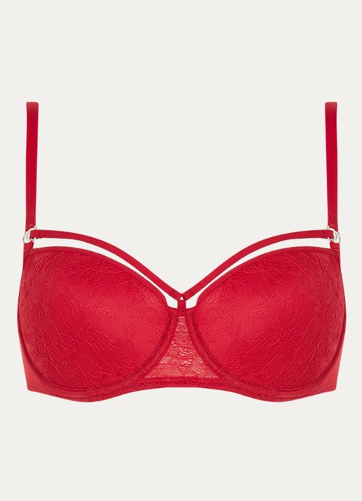 Marlies Dekkers Space Odyssey voorgevormde balconette bh met kant - voorkant rood
