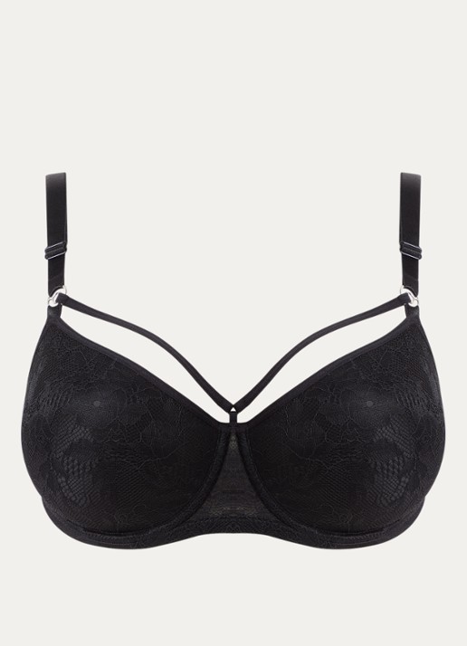 Marlies Dekkers Space Odyssey voorgevormde bh met overlay van kant - voorkant 3 zwart