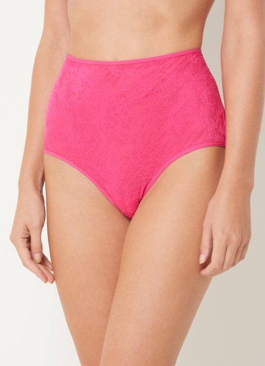 Marlies Dekkers Space Odyssy high waisted slip met kant - voorkant 2 fuchsia