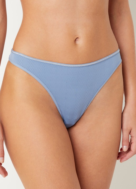 Marlies Dekkers String met print - voorkant 5 staalblauw