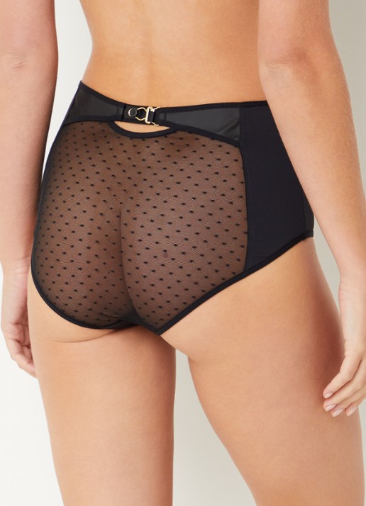 Marlies Dekkers Suspensia high waisted slip met kant - achterkant 5 zwart