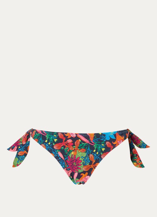 Marlies Dekkers Thalassa bikinislip met bloemenprint - voorkant 2 donkerblauw