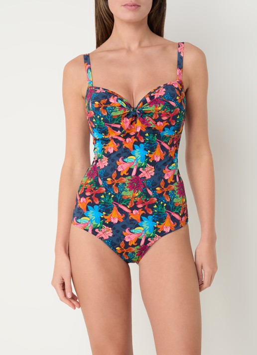 Marlies Dekkers Thalassa voorgevormd badpak met beugelondersteuning - voorkant 3 donkerblauw