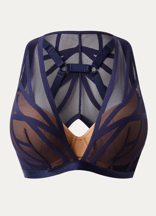 Marlies Dekkers The Illusionist beugel bh met overlay van mesh - voorkant 4 donkerblauw