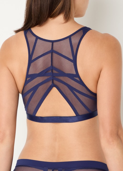 Marlies Dekkers The Illusionist bralette van mesh - achterkant 3 donkerblauw