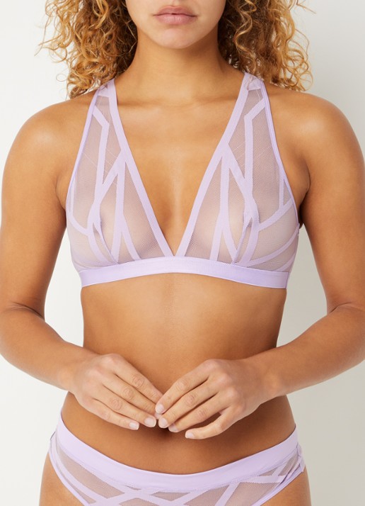 Marlies Dekkers The Illusionist bralette van mesh  - voorkant 2 lila