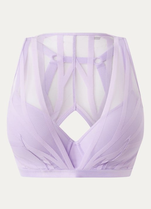 Marlies Dekkers The Illusionist voorgevormde bh met overlay van mesh - voorkant lila