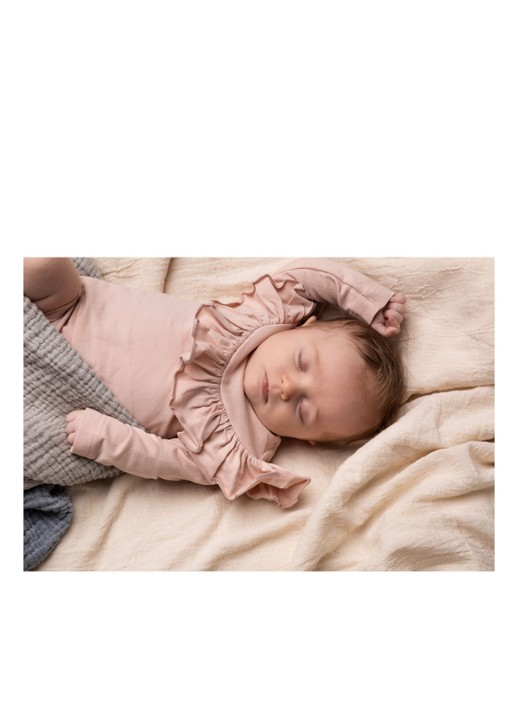 MarMar COPENHAGEN Bibbi romper met volant - detail 3 oudroze