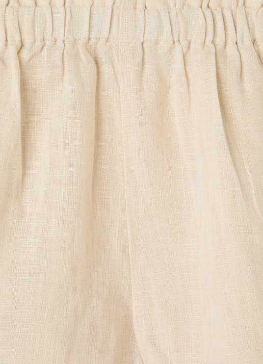 MarMar COPENHAGEN Pala loose fit korte broek van linnen  - detail 4 beige