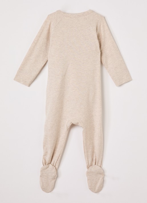 MarMar COPENHAGEN Rubetta babypak met overslag in  katoenblend - voorkant 3 beige