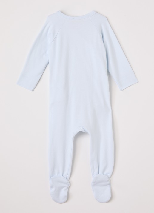MarMar COPENHAGEN Rubetta babypak met overslag in  katoenblend - voorkant 2 lichtblauw
