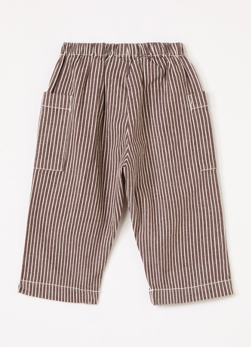 MarMar COPENHAGEN Straight fit broek met streepprint - voorkant 3 donkerbruin