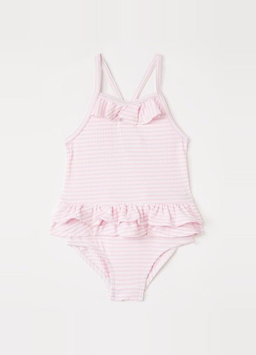 MarMar COPENHAGEN Swinnie badpak met streepprint - voorkant roze