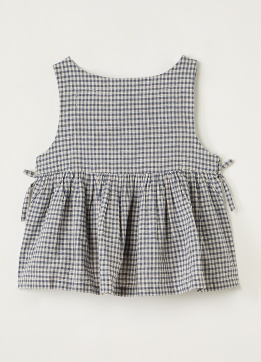MarMar COPENHAGEN Tarame top met ruitdessin - voorkant 3 donkerblauw