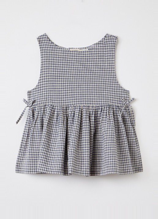 MarMar COPENHAGEN Tarame top met ruitdessin - voorkant 4 donkerblauw