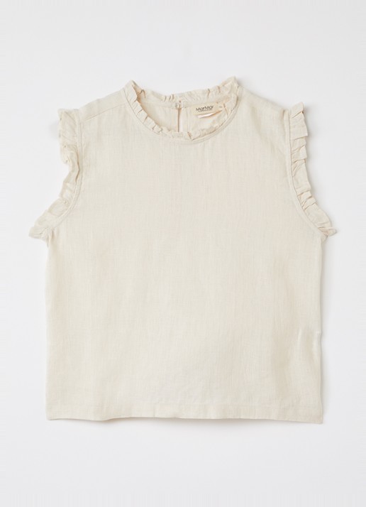 MarMar COPENHAGEN Tirra top van linnen - voorkant 6 beige