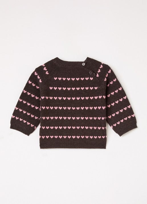 MarMar COPENHAGEN Torin grofgebreide trui in merino wolblend - voorkant 2 bruin